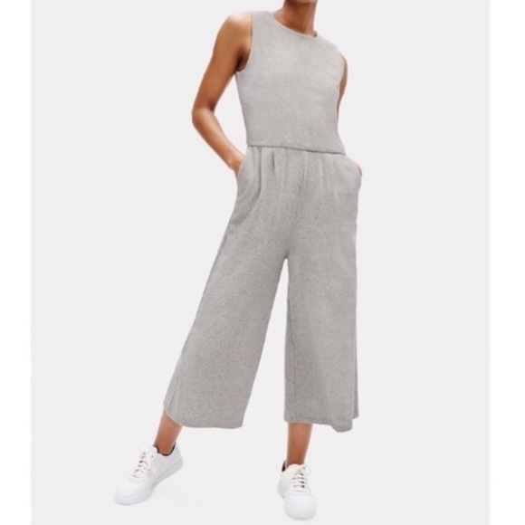 eileen fisher speckled organic cotton jumpsuit